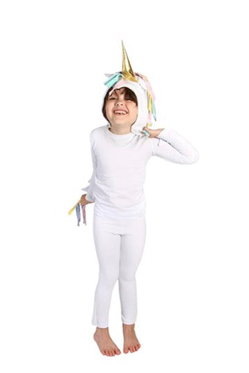 White and Pastel Rainbow Unicorn Pajama Costume