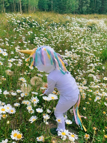 White and Pastel Rainbow Unicorn Pajama Costume