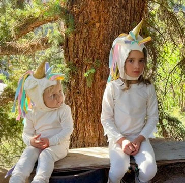White and Pastel Rainbow Unicorn Pajama Costume