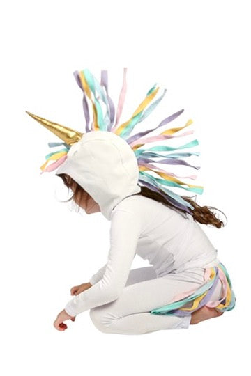 White and Pastel Rainbow Unicorn Pajama Costume