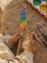 Paintable Wooden Lightning Bolt Wand