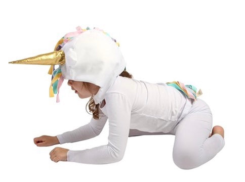 White and Pastel Rainbow Unicorn Pajama Costume