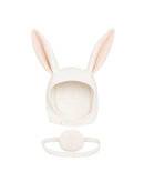White Bunny Bonnet and Bunny Tail Set