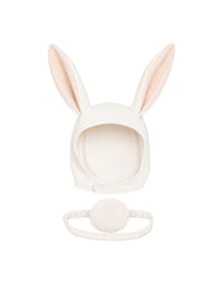 White Bunny Bonnet and Bunny Tail Set