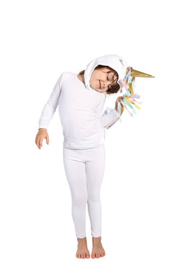 White and Pastel Rainbow Unicorn Pajama Costume