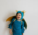 Jade Blue and Gold Dragon Costume