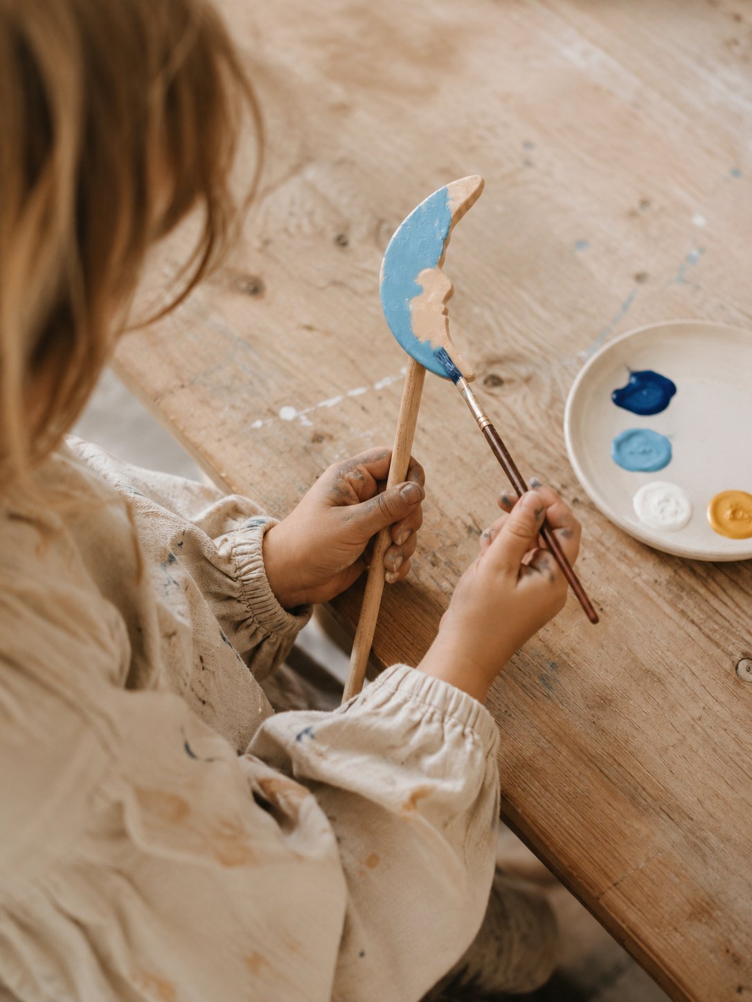 Paintable Wooden Moon Wand