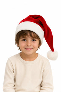 No Plastic Family Santa Hat | Organic Cotton, Hemp, and Fur