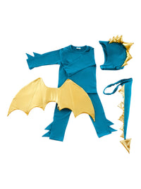 Jade Blue and Gold Dragon Costume