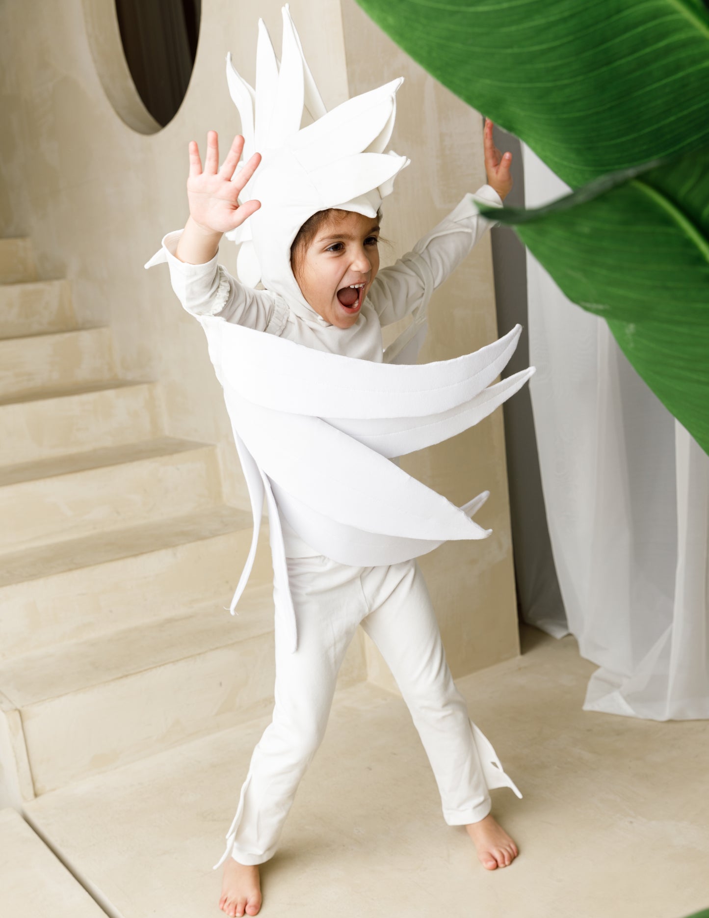 White bird costume, pajama costume for kids, eco-friendly, environmentally friendly costumes, halloween costumes for kids.