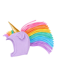 Lavender Sky Unicorn Hat  · Rainbow Mane with Gold Horn