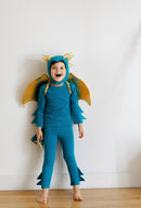 Jade Blue and Gold Dragon Costume