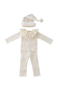 White Holiday Elf Pajama Costume-Christmas Gift for Kids - Cozy Cotton Stocking Stuffer