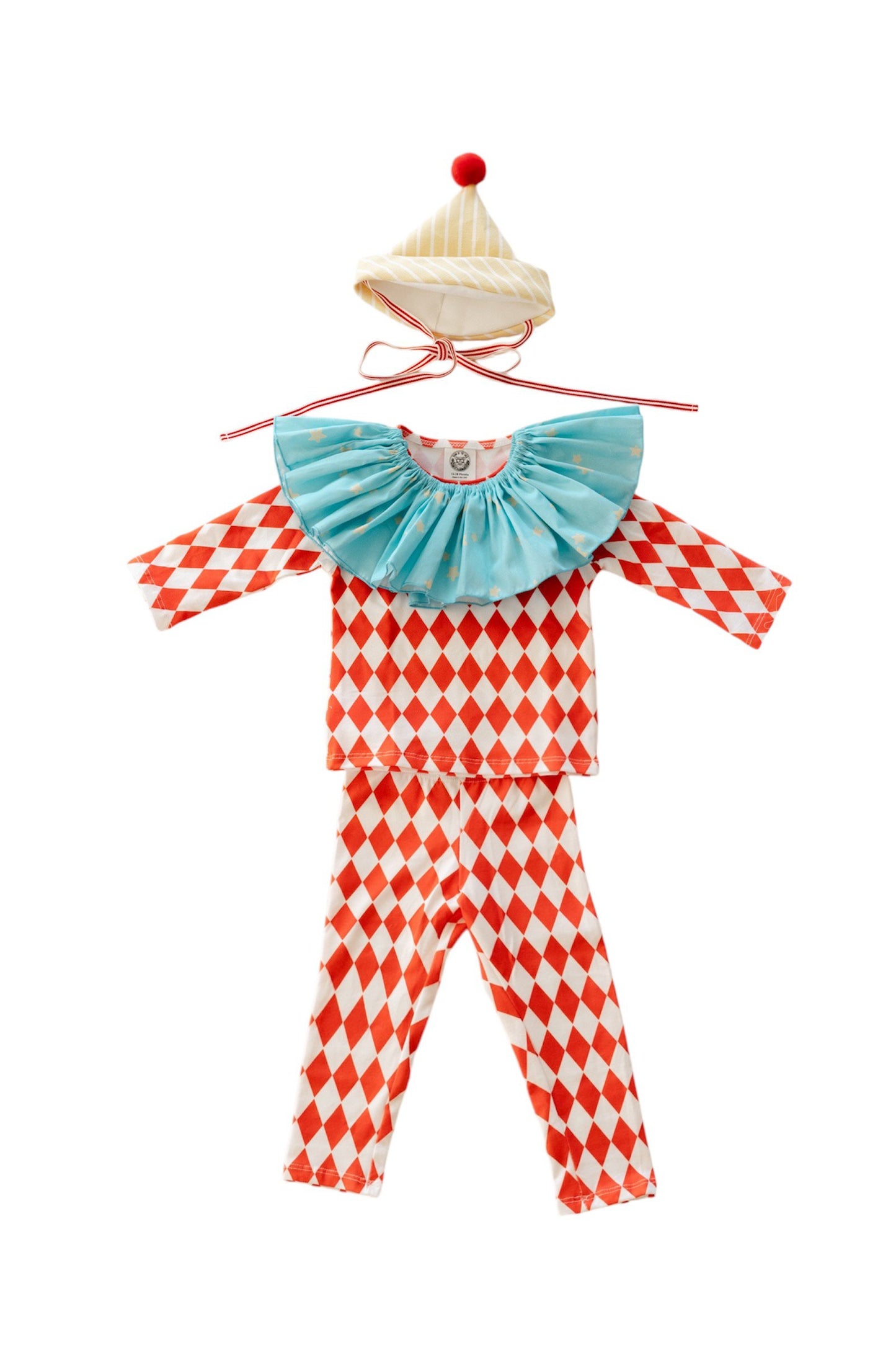 Harlequin clown costume for kids, cute baby clown costume, circus costume for baby, cotton clown costume