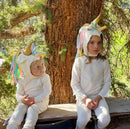 White and Pastel Rainbow Unicorn Pajama Costume