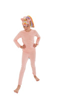 light pink, peach unicorn pajama costume for kids, halloween costume, rainbow hair, pony, little unicorn, magical unicorn