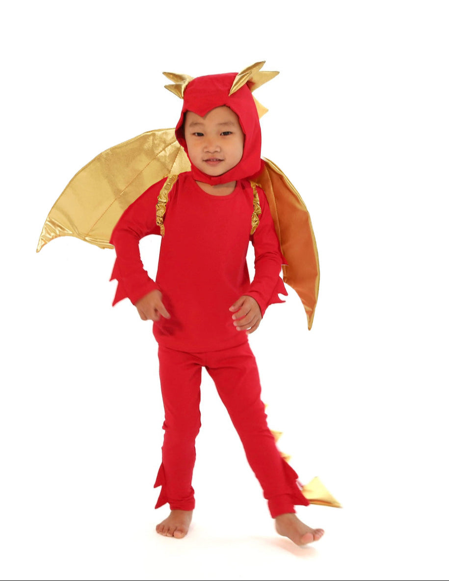 Sunfire Red Dragon with Gold Wings