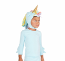 Rainbow Sky Unicorn Hat + Tail Set · Rainbow Mane with Gold Horn