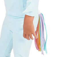 Rainbow Sky Unicorn Hat + Tail Set · Rainbow Mane with Gold Horn