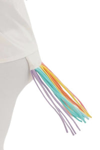 Rainbown Dream Unicorn Hat + Tail Set · Rainbow Mane with Gold Horn