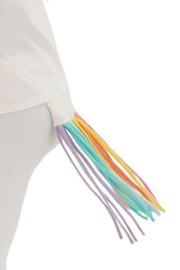 Rainbown Dream Unicorn Hat + Tail Set · Rainbow Mane with Gold Horn